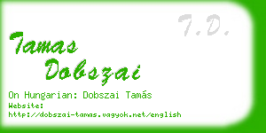 tamas dobszai business card